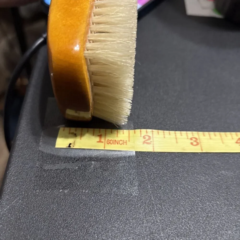 RARE VINTAGE SWANK WEST GERMANY  WOOD Lacquered? HANDLE BRUSH Nylon Bristle